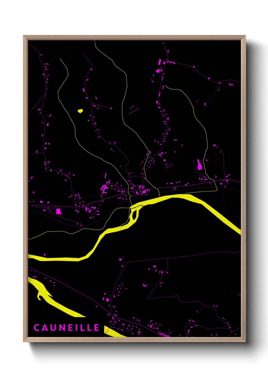 Une affiche de carte sur Cauneille
