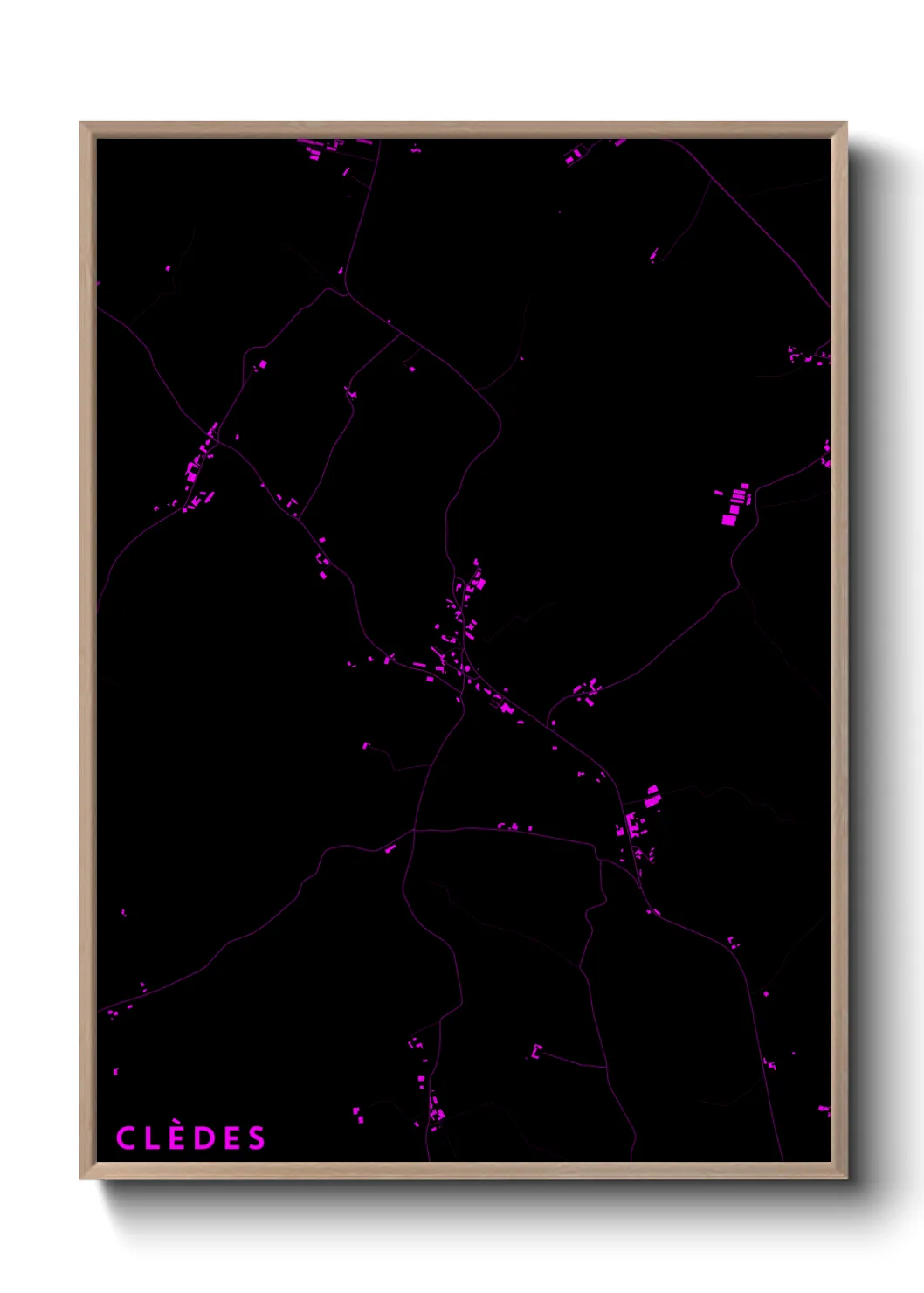 Une affiche de carte sur Clèdes