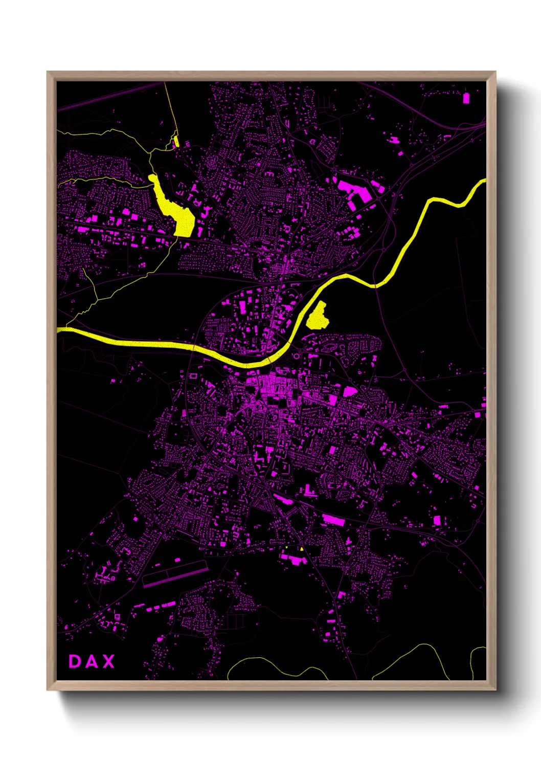 Une affiche de carte sur Dax