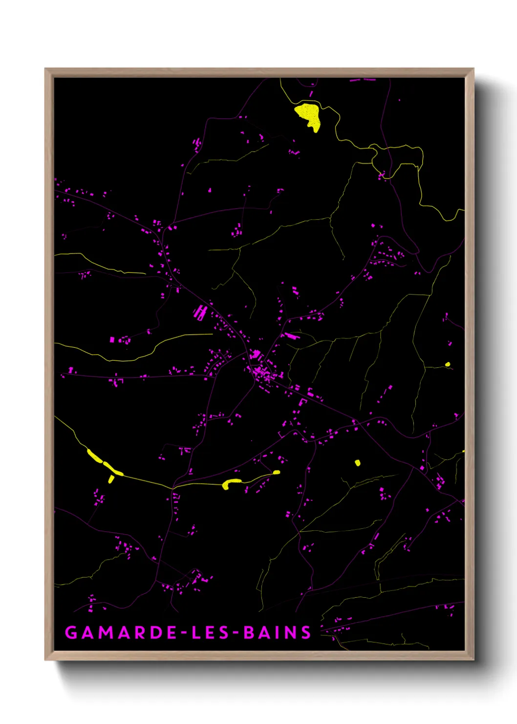 Une affiche de carte sur Gamarde-les-Bains