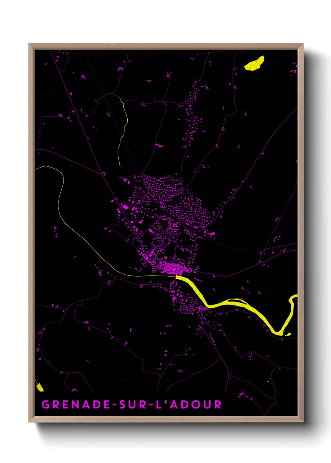 Une affiche de carte sur Grenade-sur-l'Adour