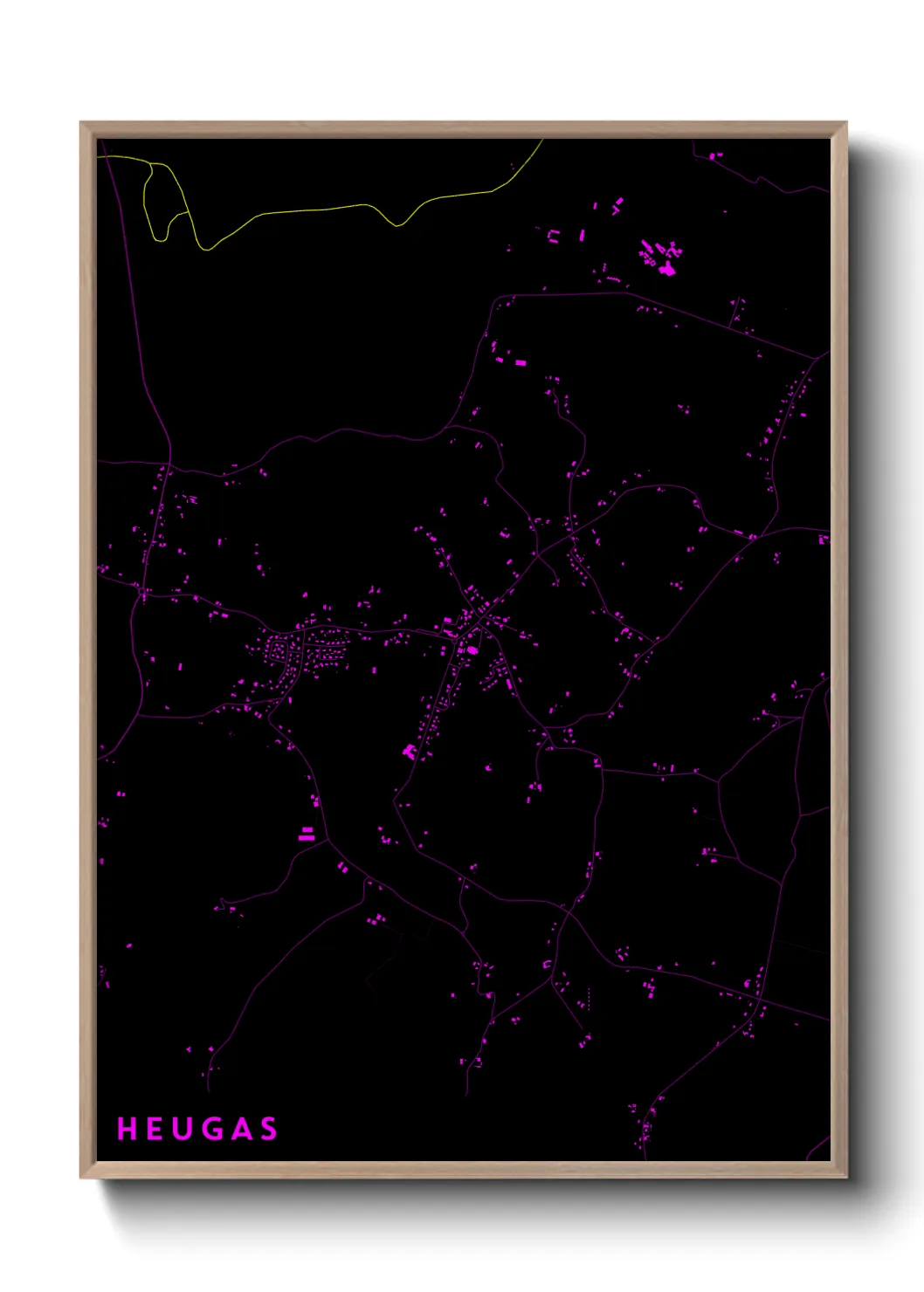 Une affiche de carte sur Heugas