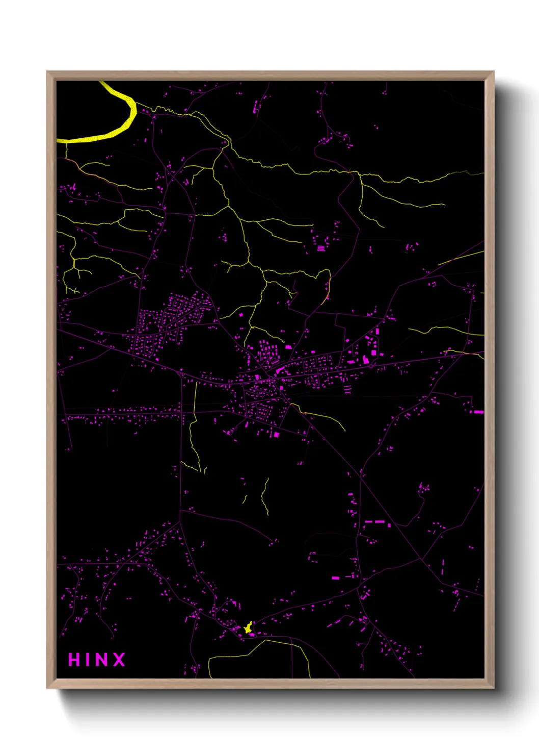 Une affiche de carte sur Hinx