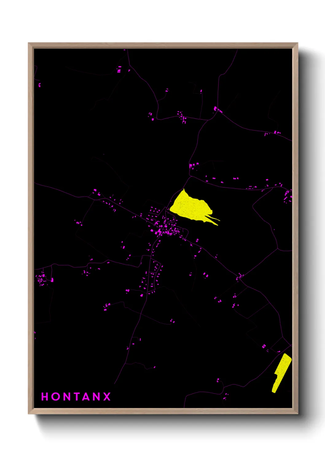 Une affiche de carte sur Hontanx