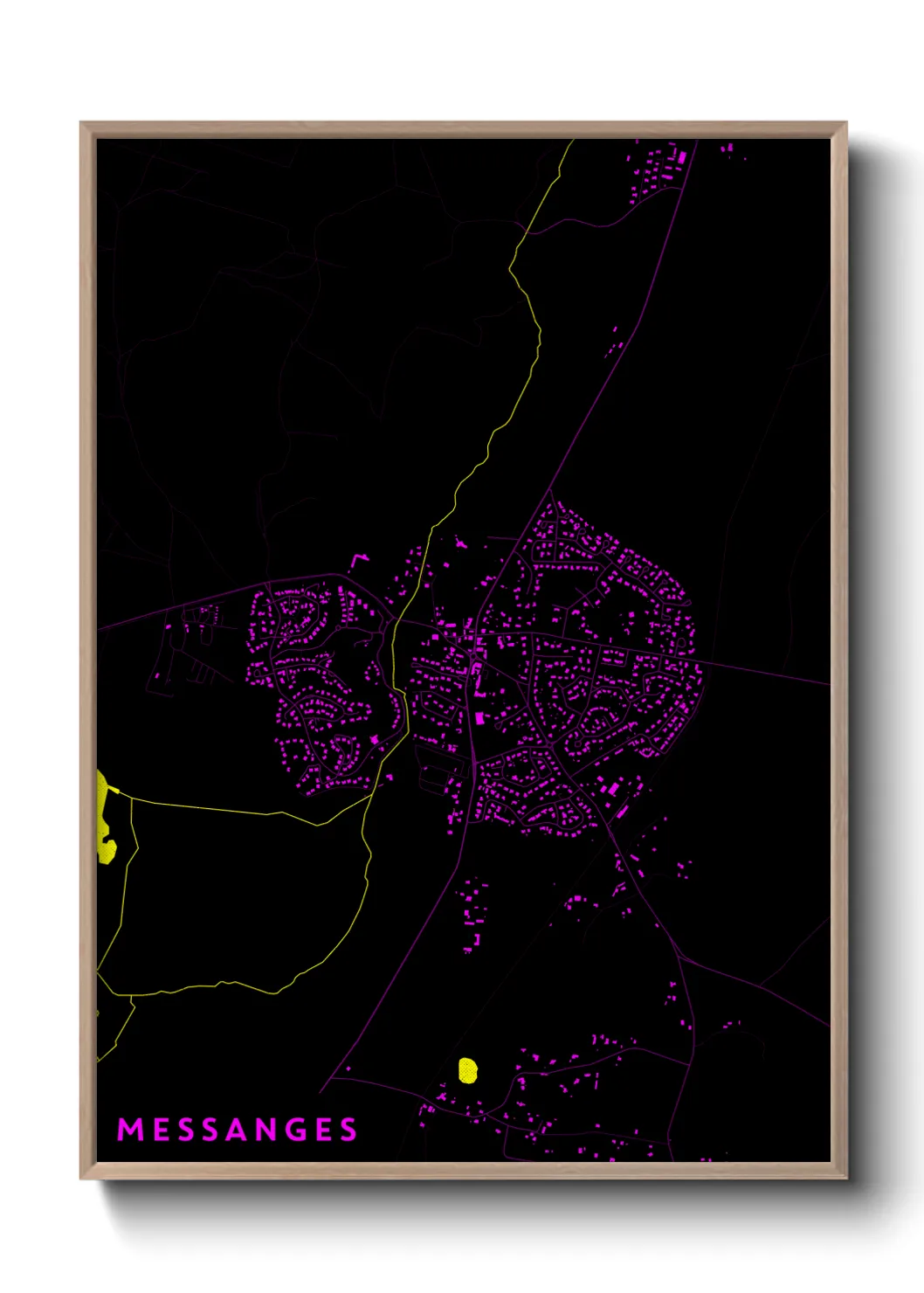 Une affiche de carte sur Messanges