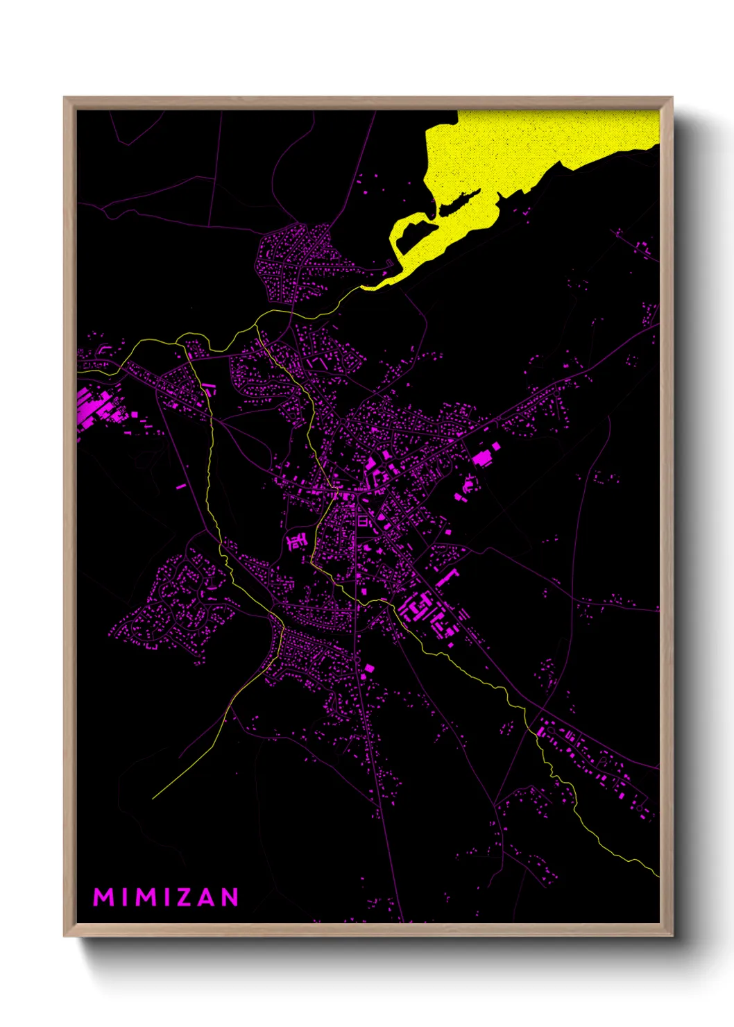 Une affiche de carte sur Mimizan