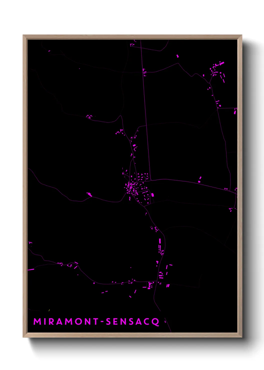 Une affiche de carte sur Miramont-Sensacq
