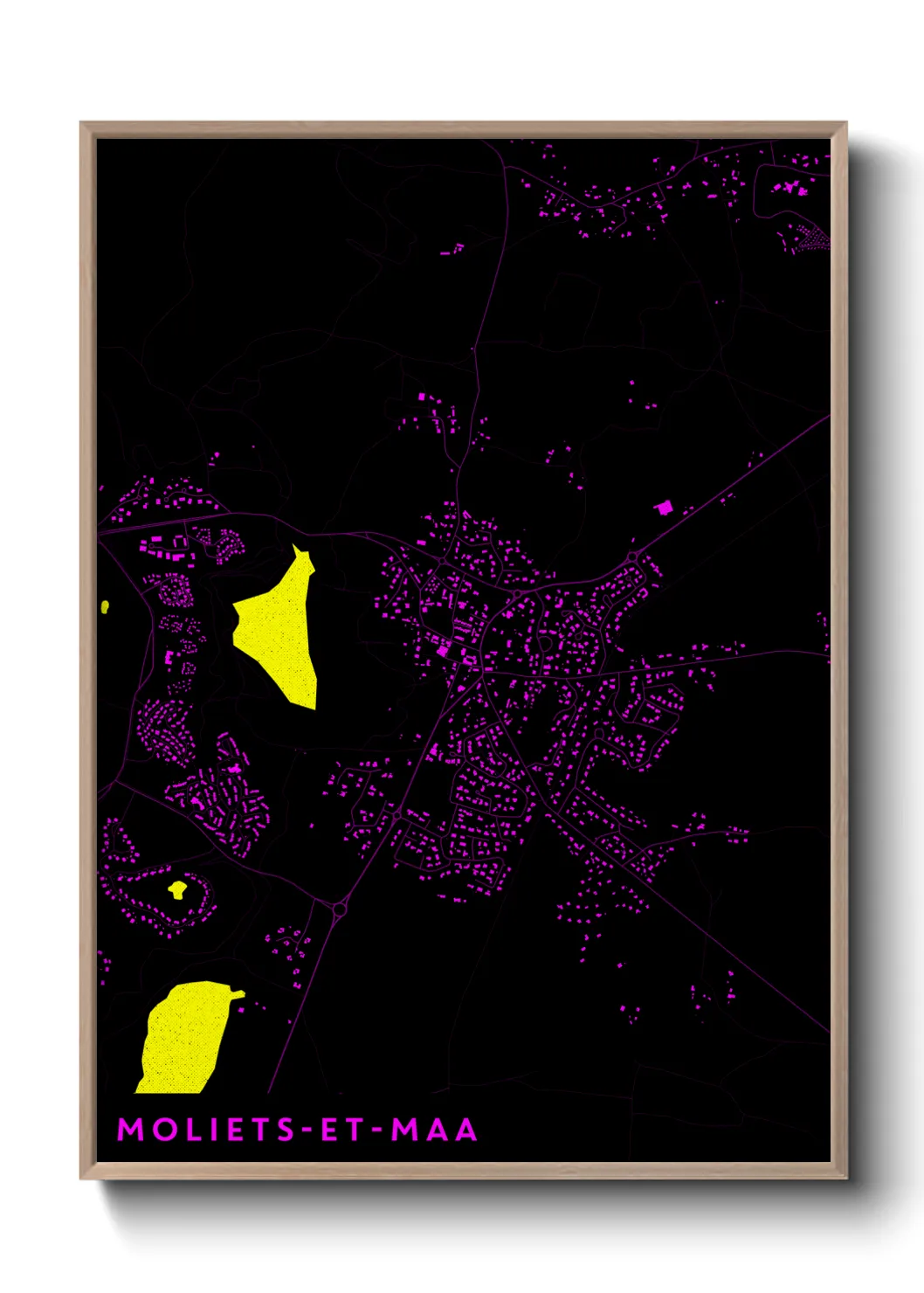 Une affiche de carte sur Moliets-et-Maa