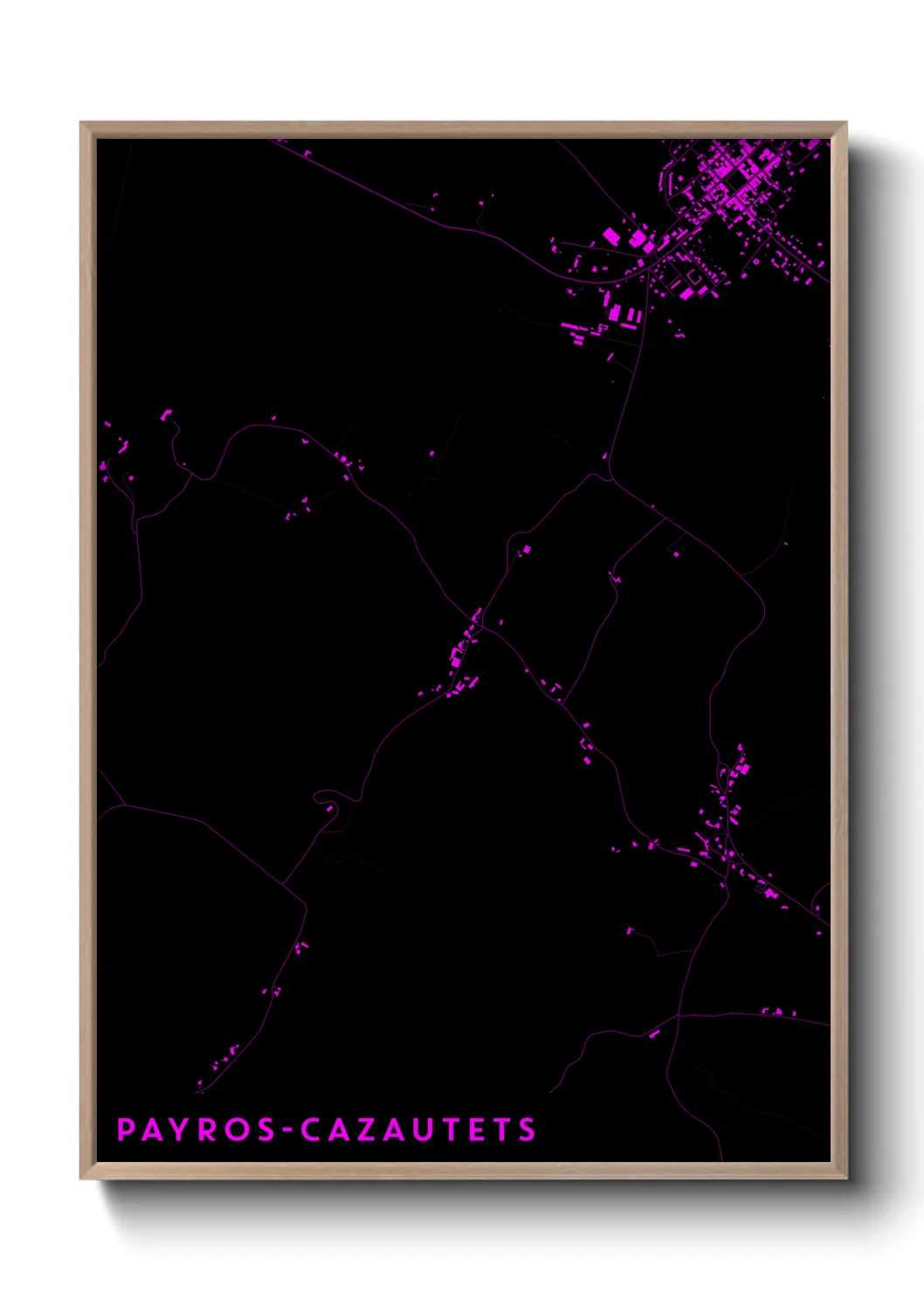Une affiche de carte sur Payros-Cazautets