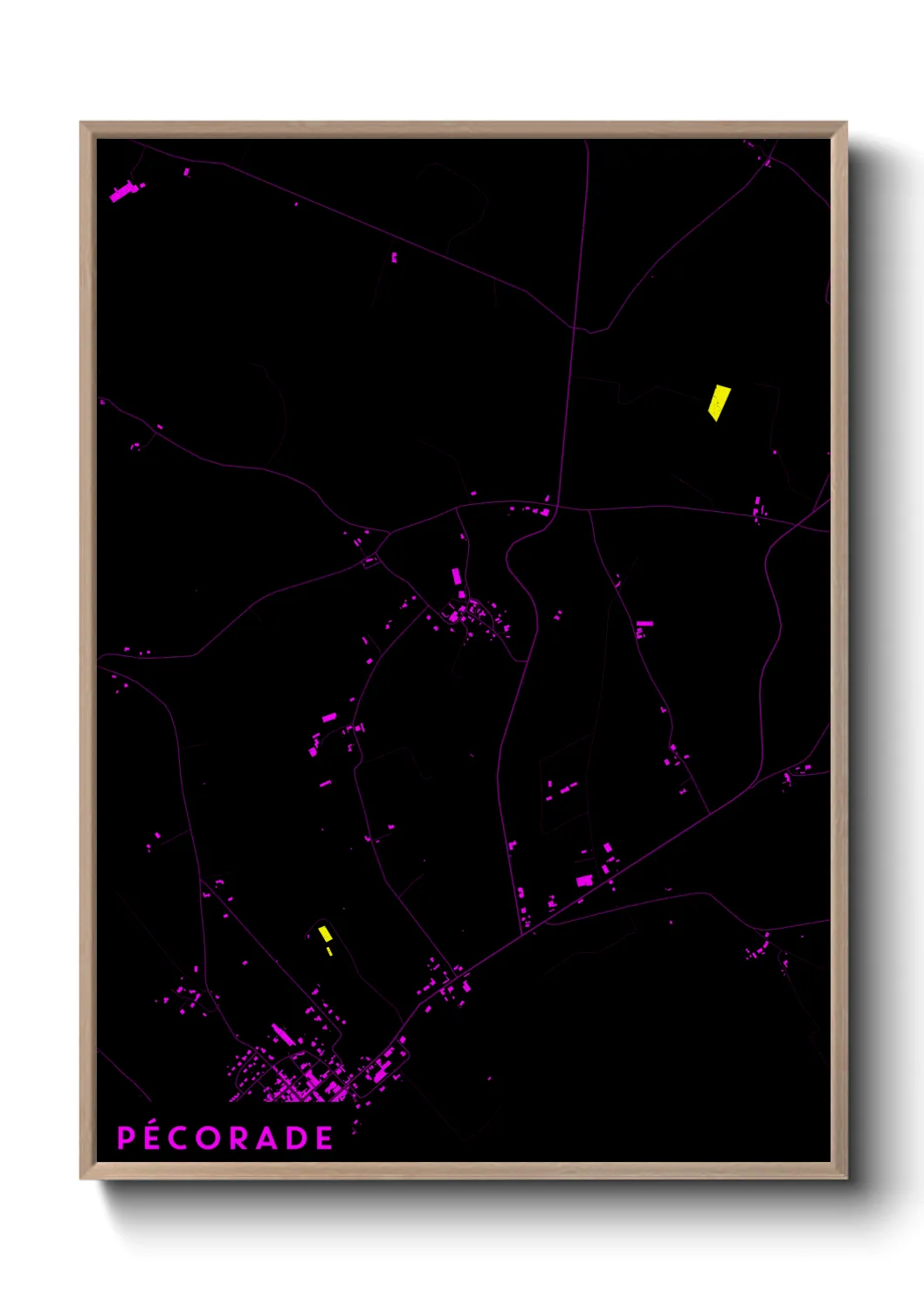 Une affiche de carte sur Pécorade