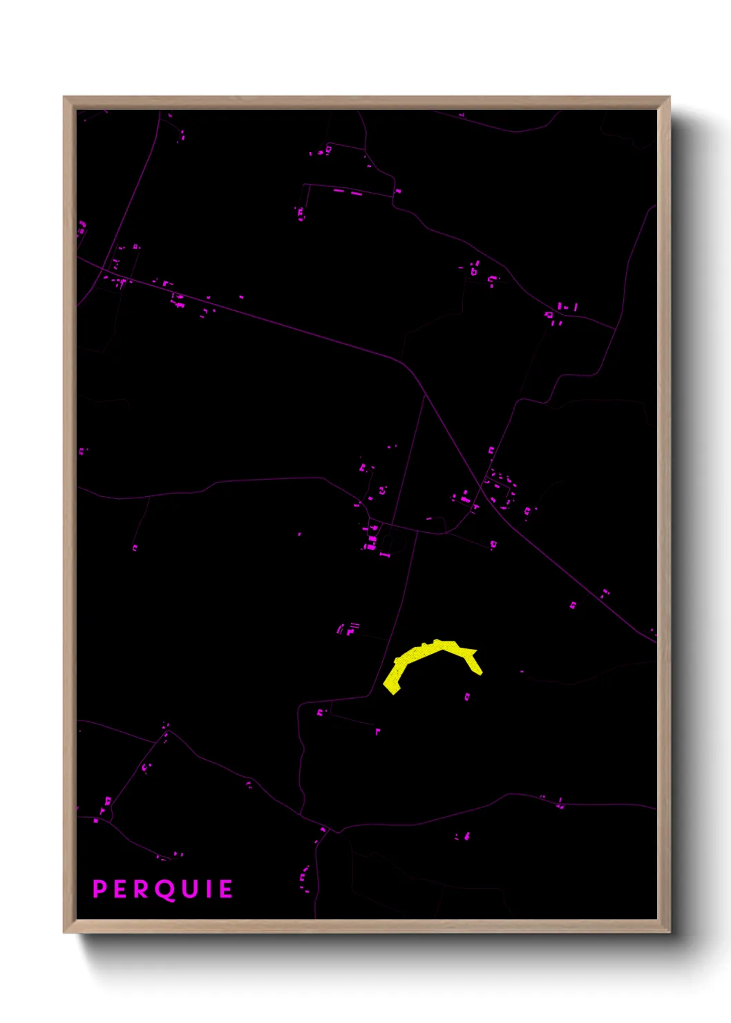 Une affiche de carte sur Perquie