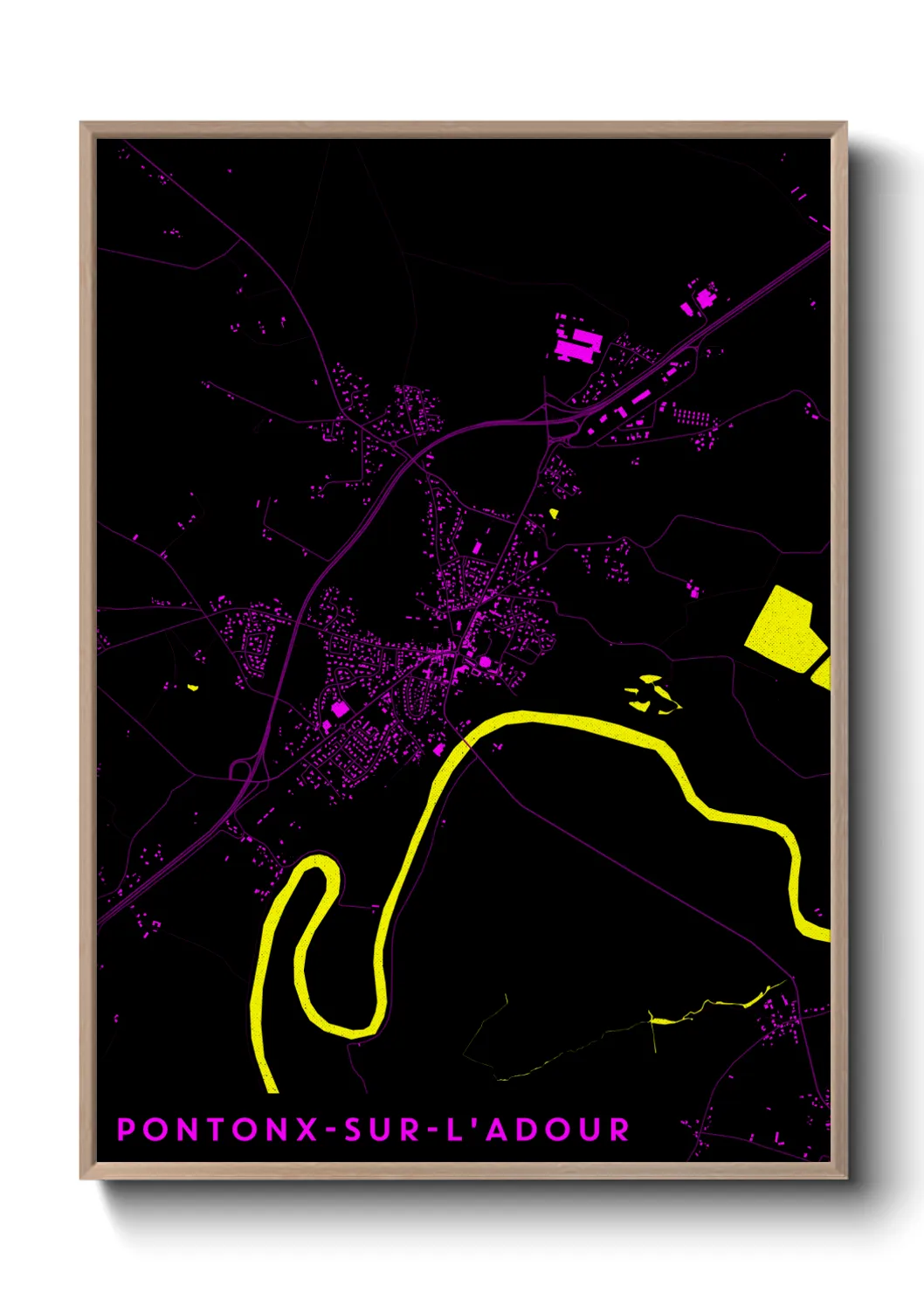 Une affiche de carte sur Pontonx-sur-l'Adour