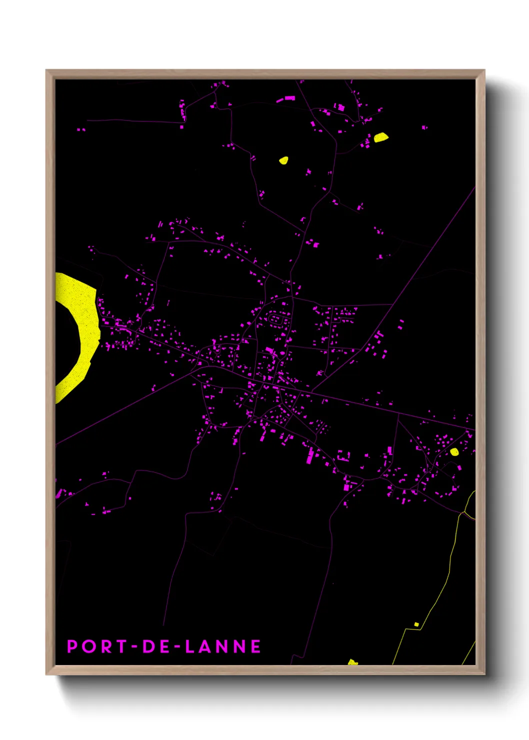 Une affiche de carte sur Port-de-Lanne
