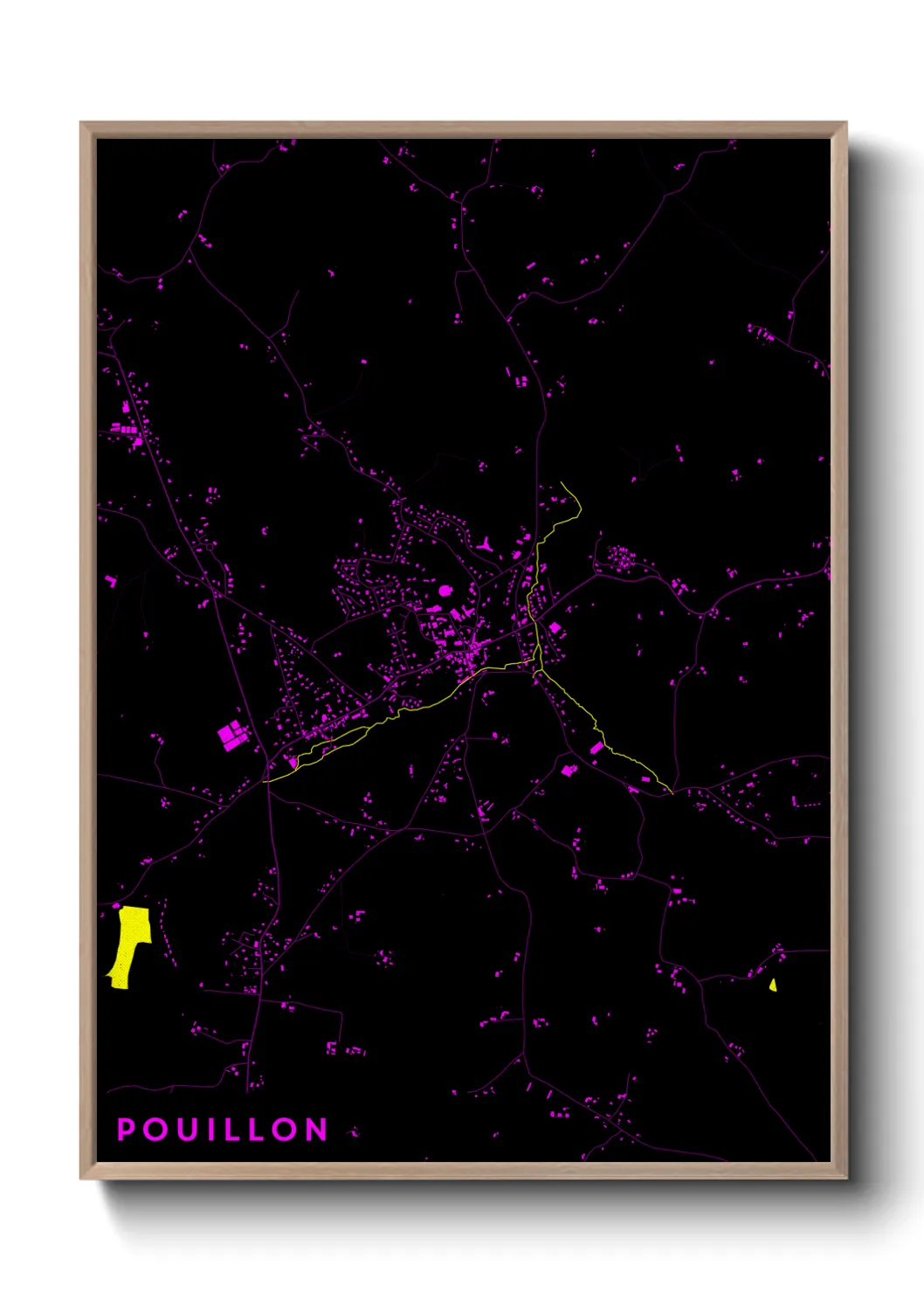 Une affiche de carte sur Pouillon