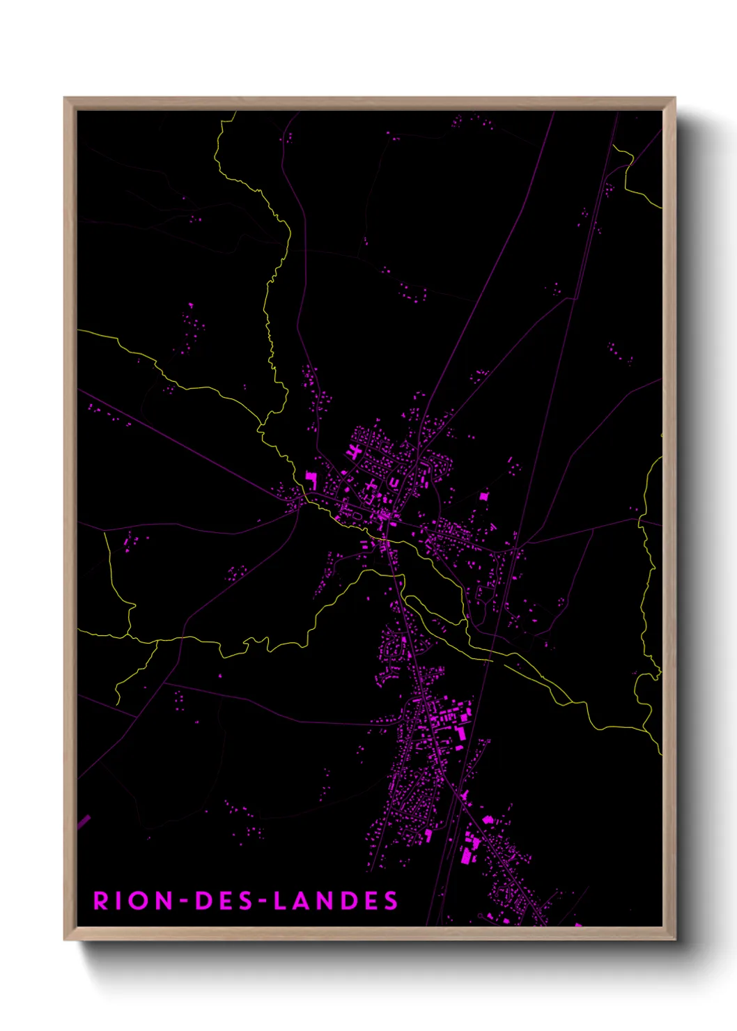 Une affiche de carte sur Rion-des-Landes