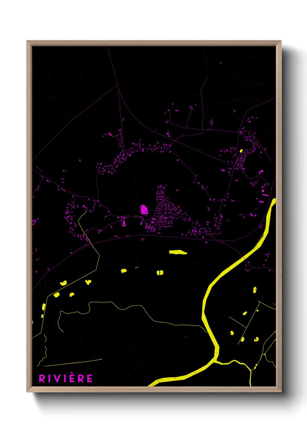 Une affiche de carte sur Rivière