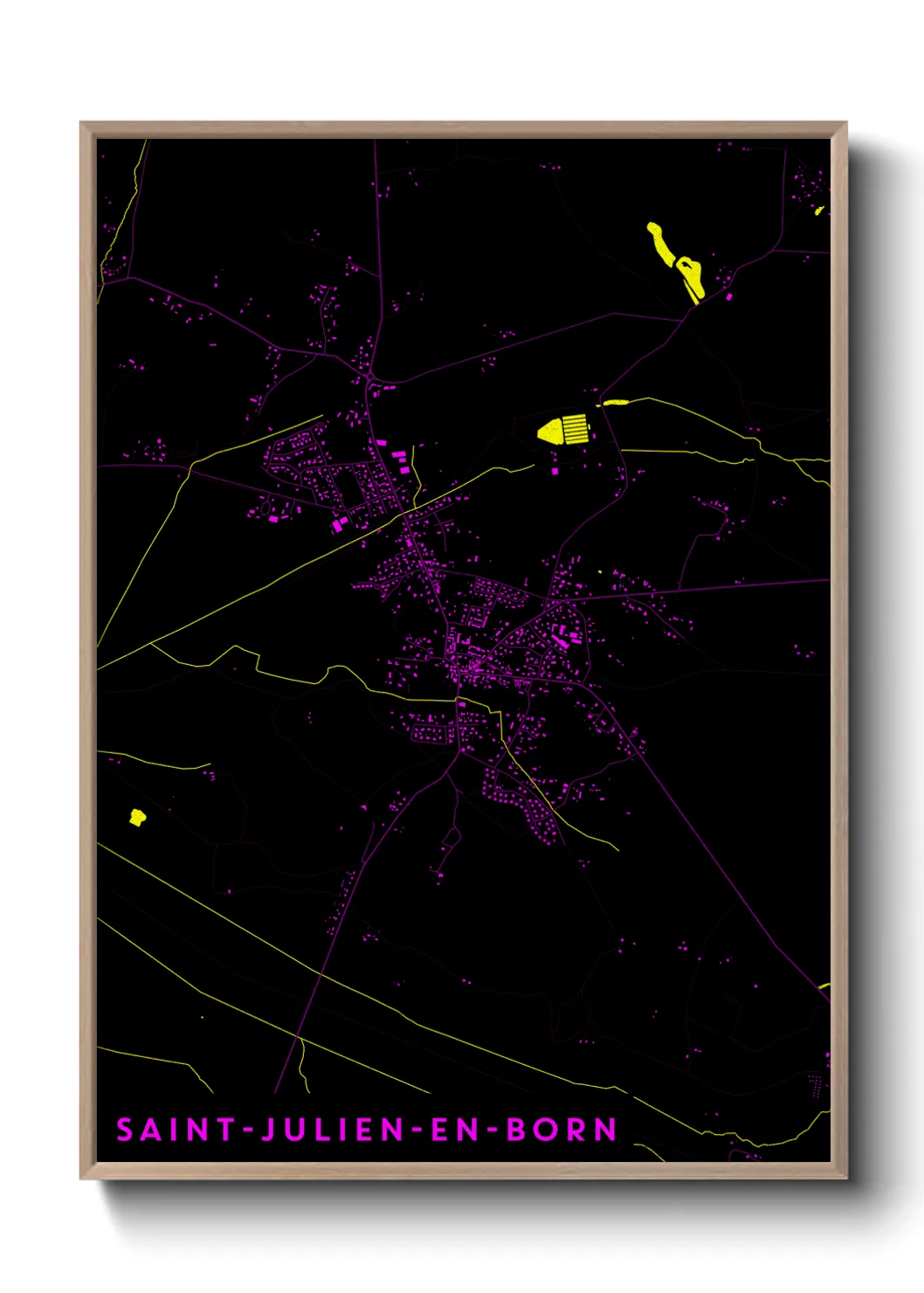 Une affiche de carte sur Saint-Julien-en-Born