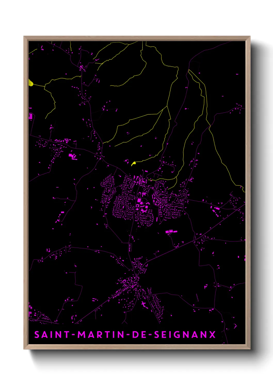Une affiche de carte sur Saint-Martin-de-Seignanx