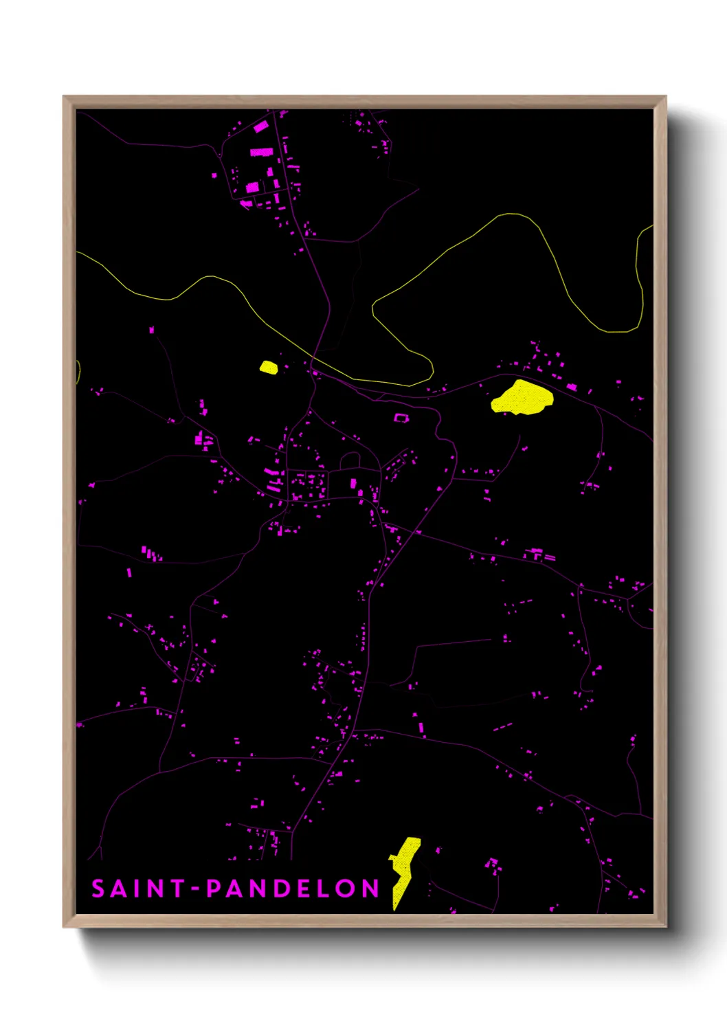 Une affiche de carte sur Saint-Pandelon