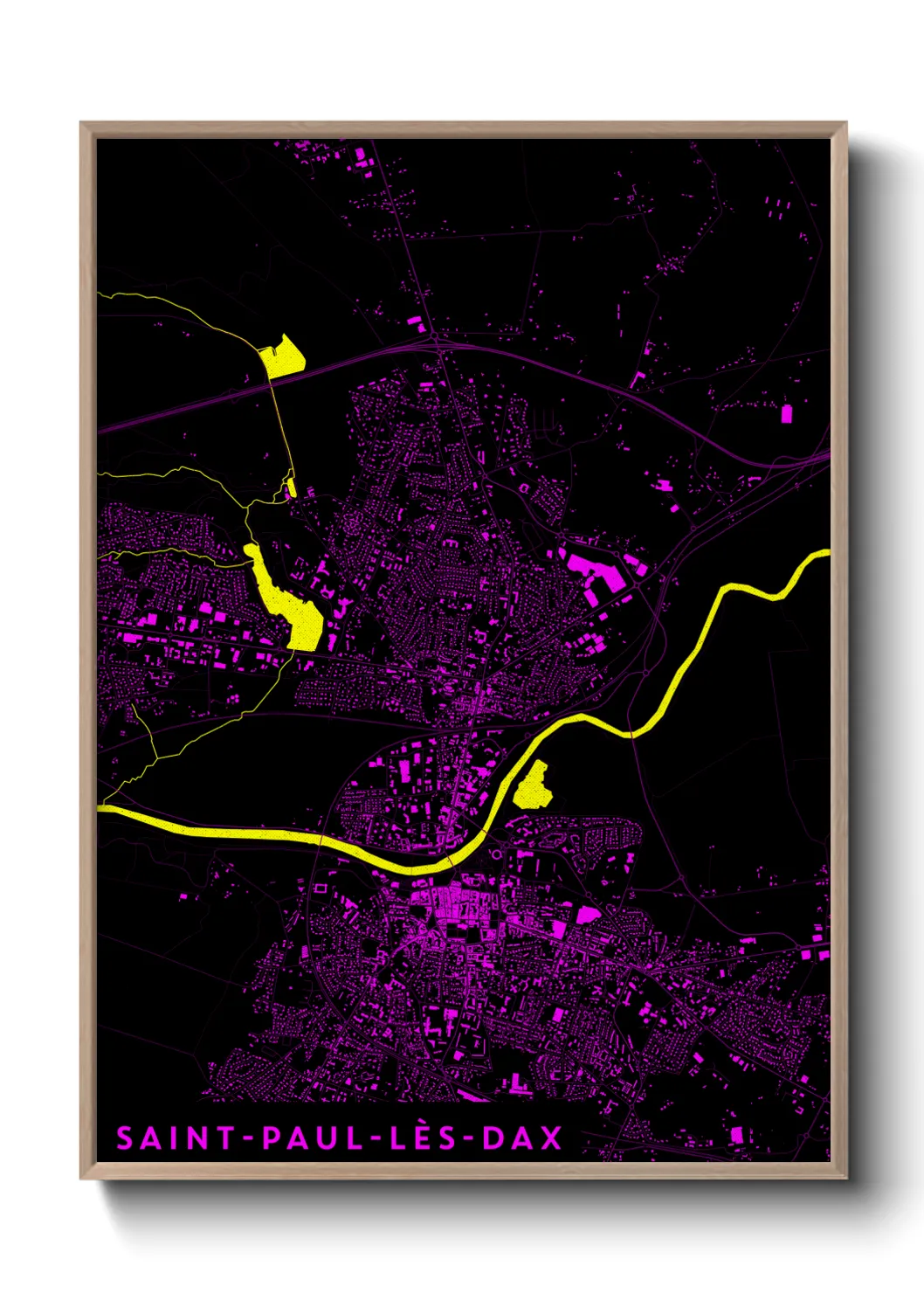 Une affiche de carte sur Saint-Paul-lès-Dax