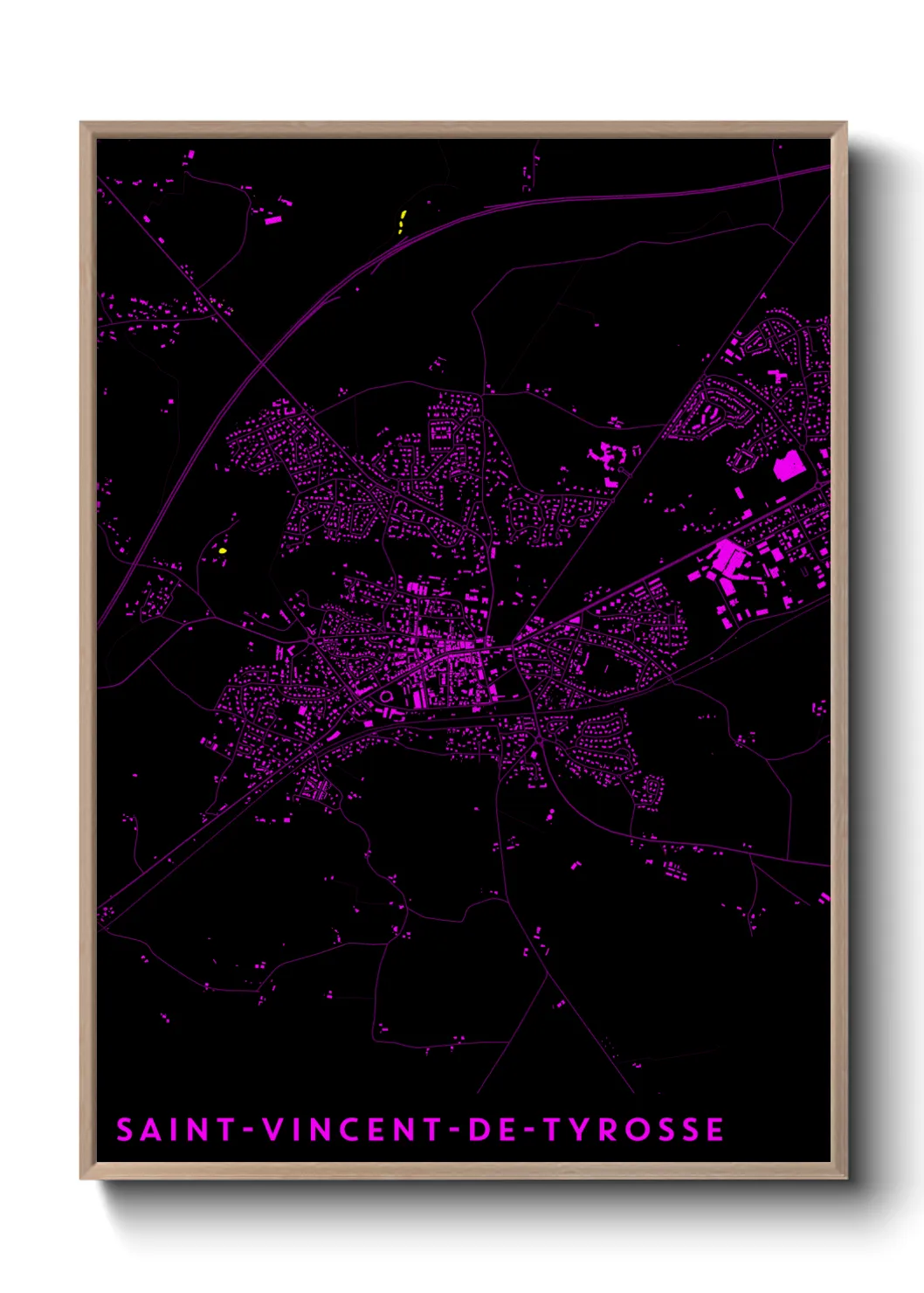 Une affiche de carte sur Saint-Vincent-de-Tyrosse