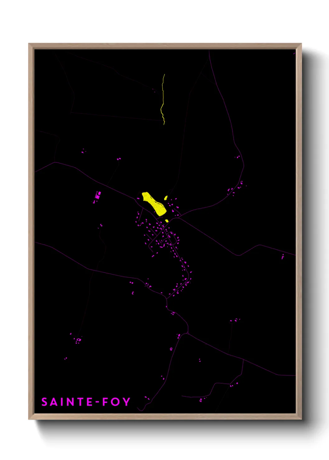 Une affiche de carte sur Sainte-Foy