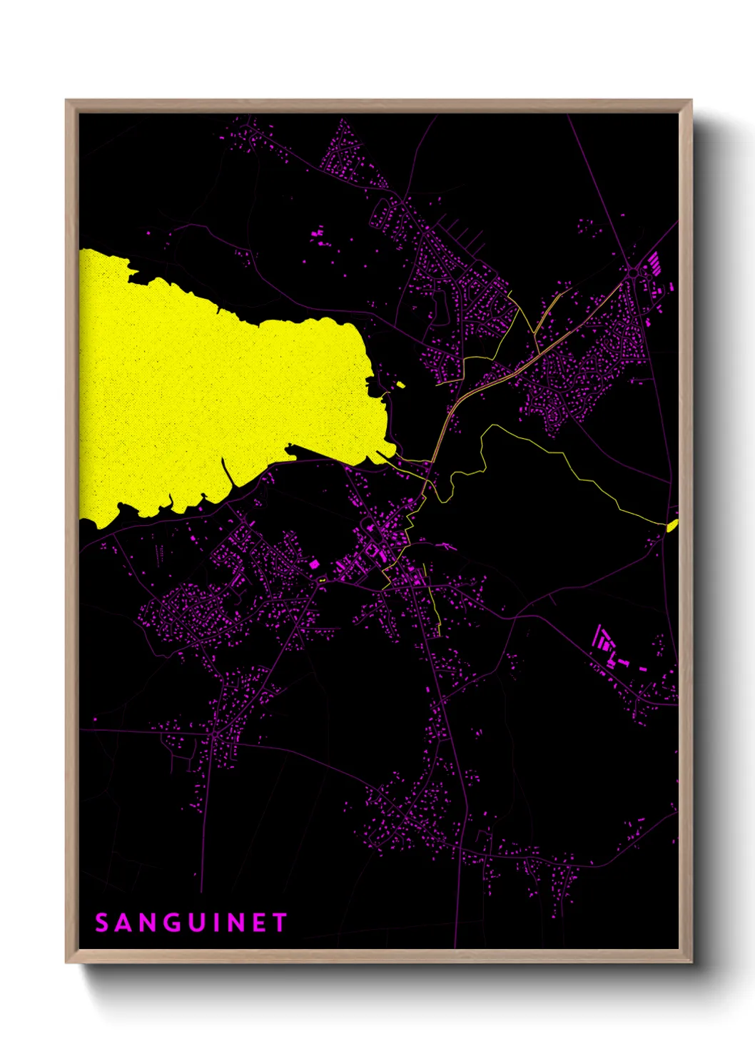 Une affiche de carte sur Sanguinet