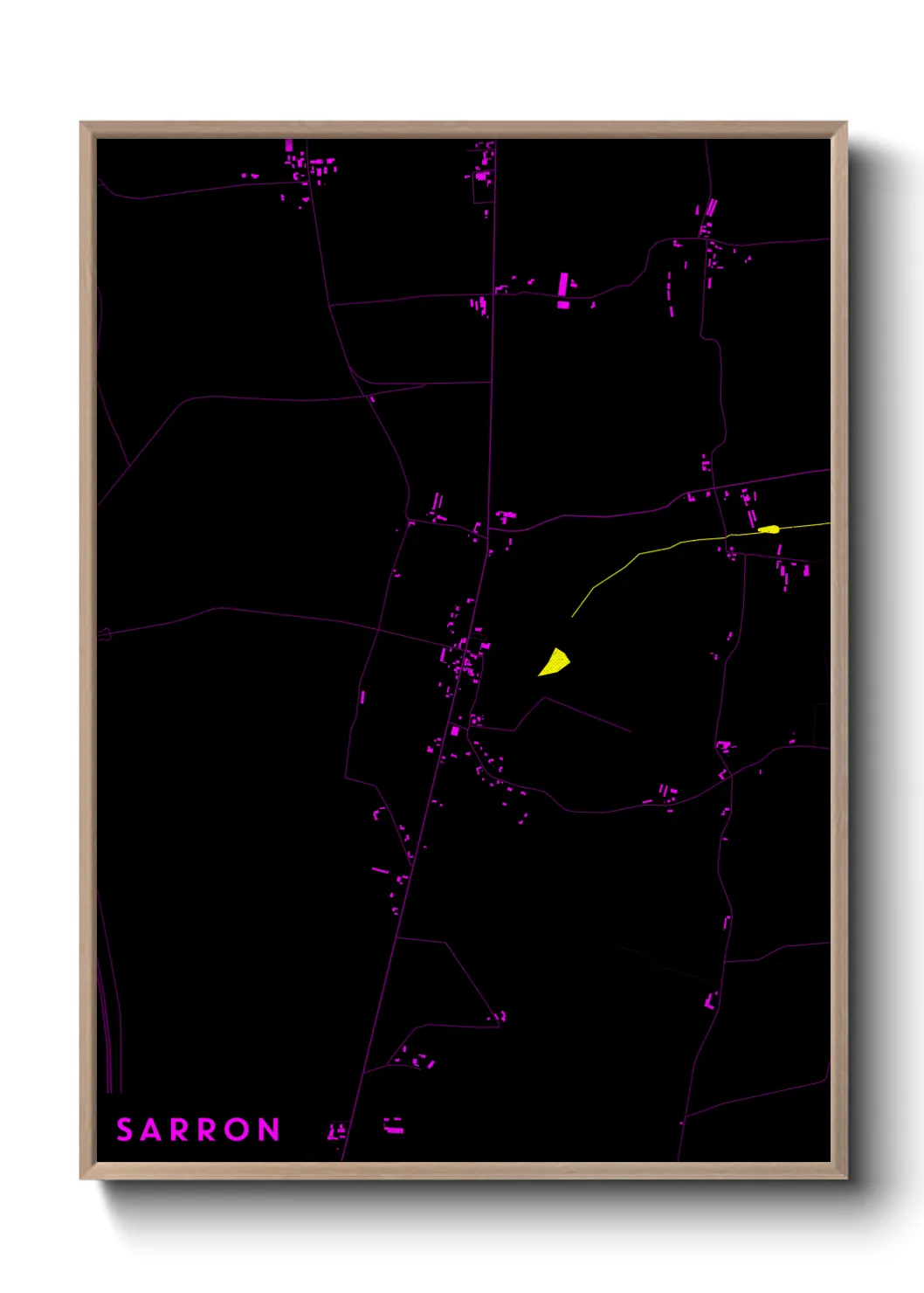 Une affiche de carte sur Sarron