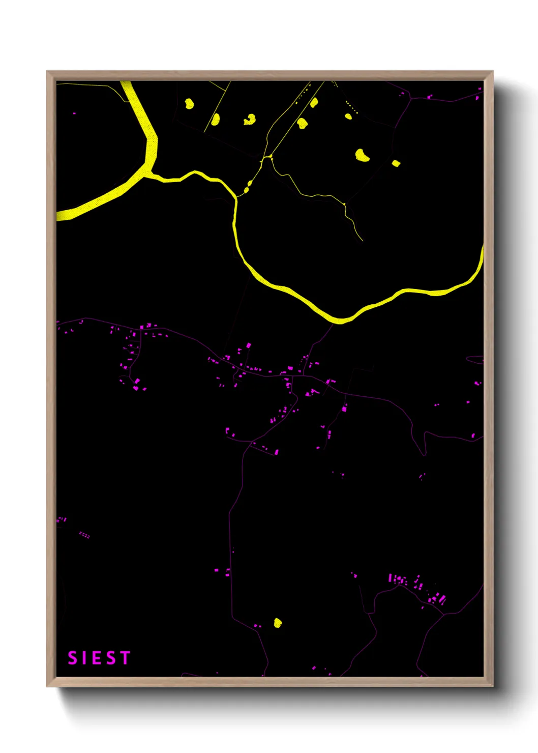 Une affiche de carte sur Siest