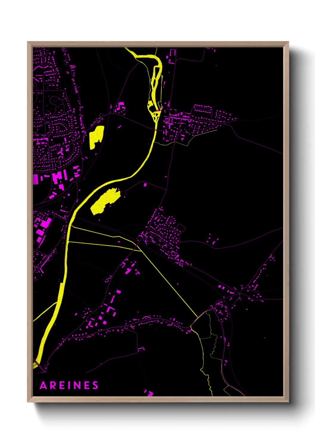 Une affiche de carte sur Areines