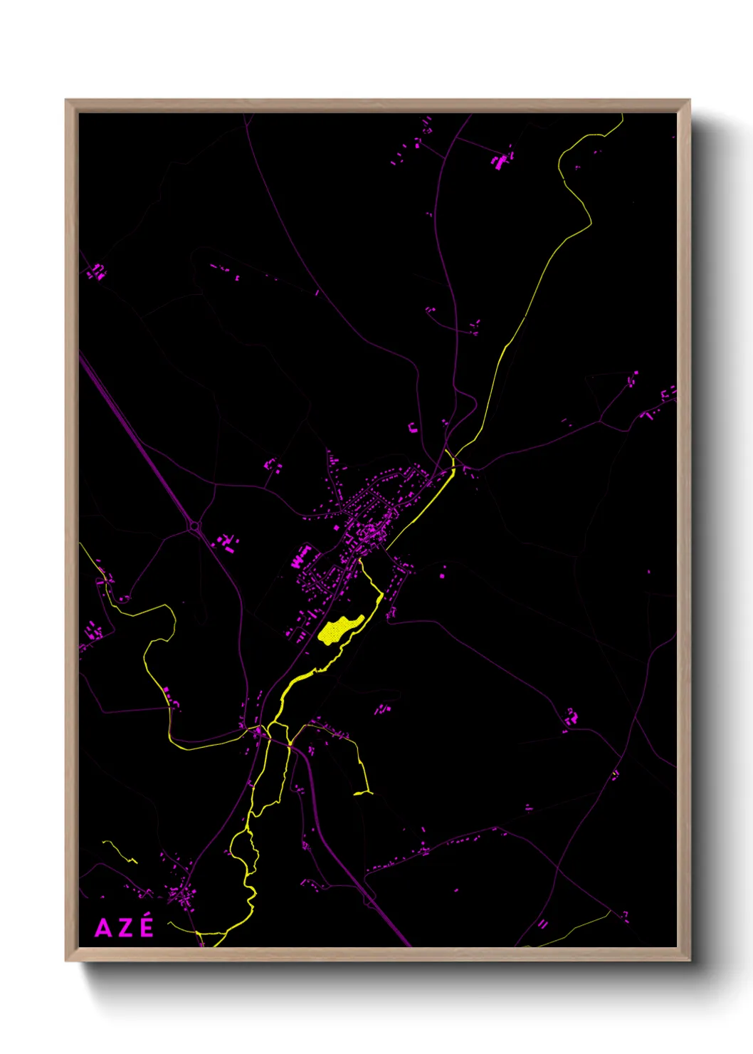 Une affiche de carte sur Azé