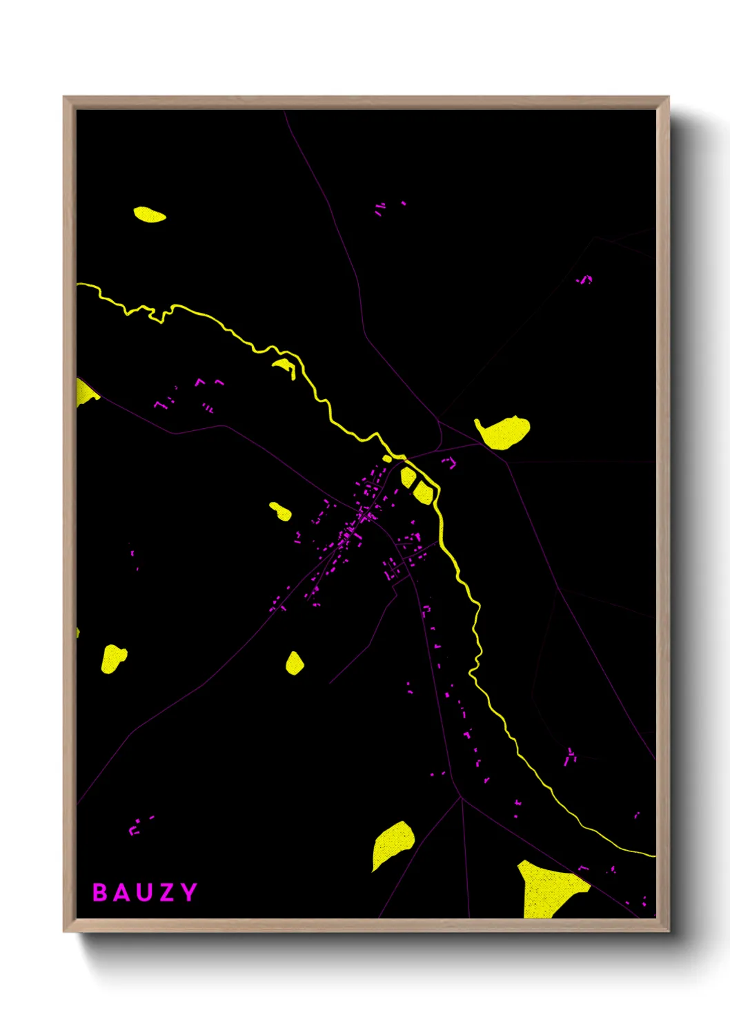 Une affiche de carte sur Bauzy