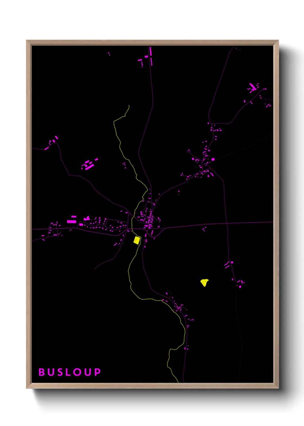 Une affiche de carte sur Busloup