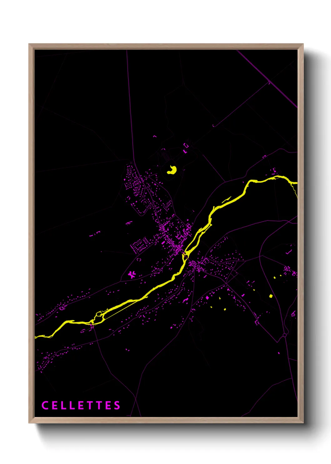 Une affiche de carte sur Cellettes
