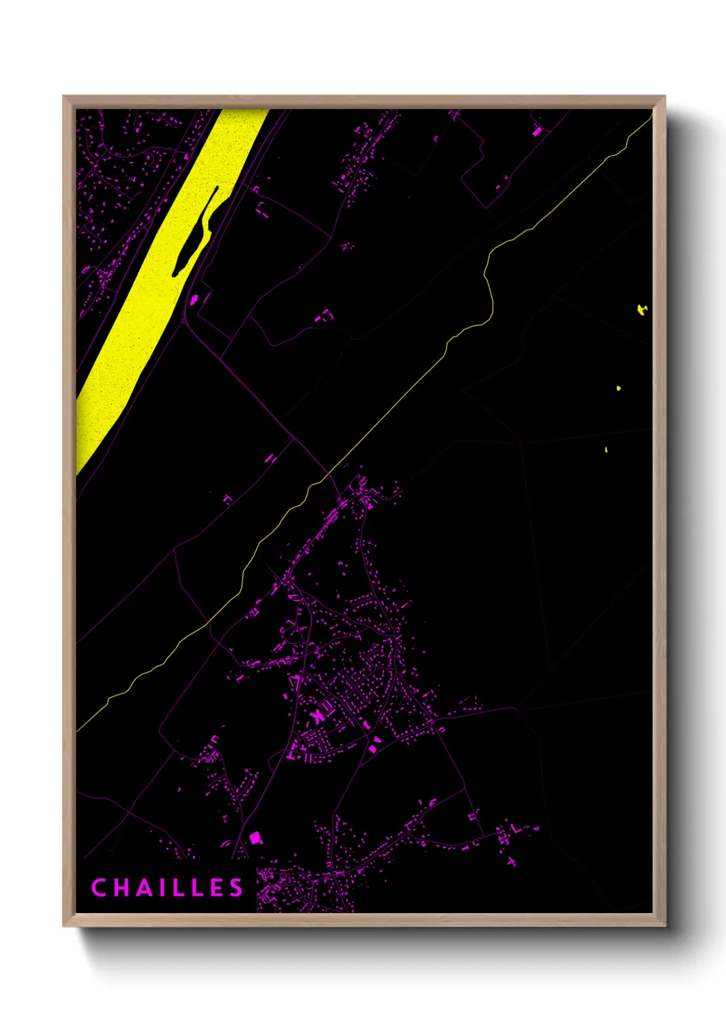 Une affiche de carte sur Chailles