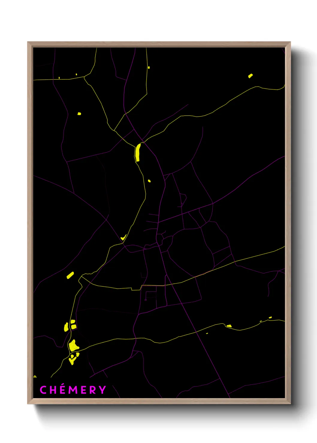 Une affiche de carte sur Chémery