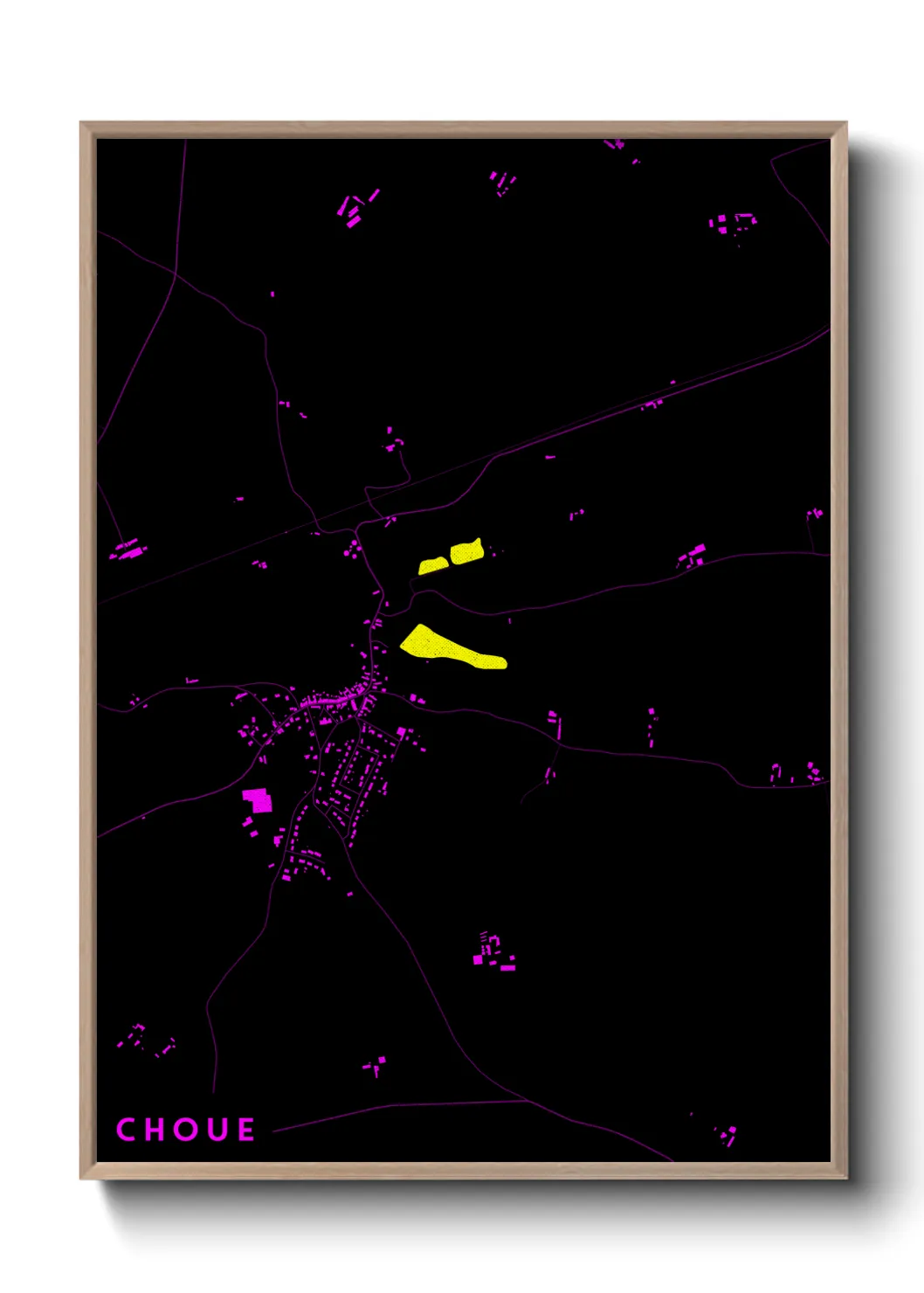 Une affiche de carte sur Choue