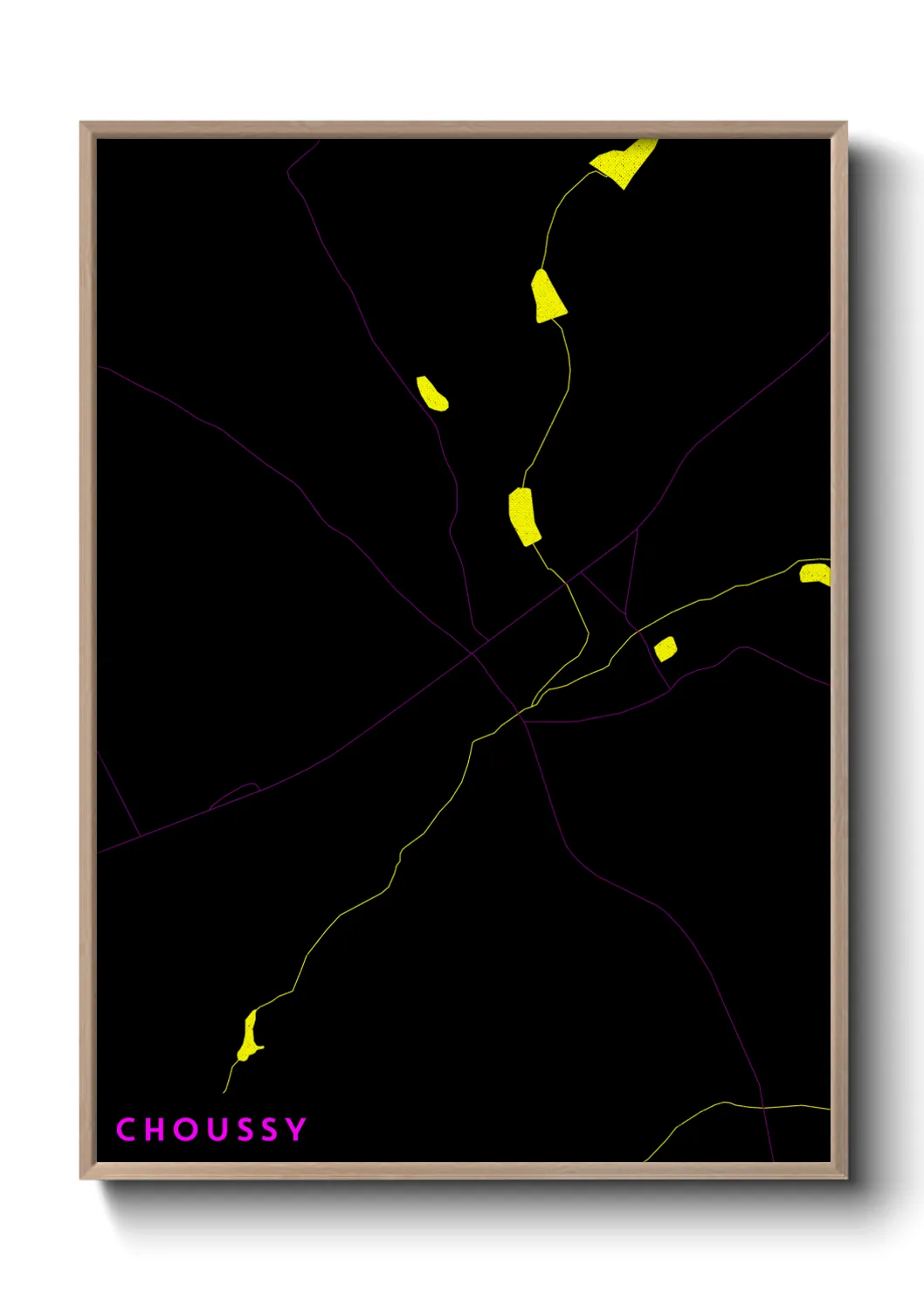 Une affiche de carte sur Choussy