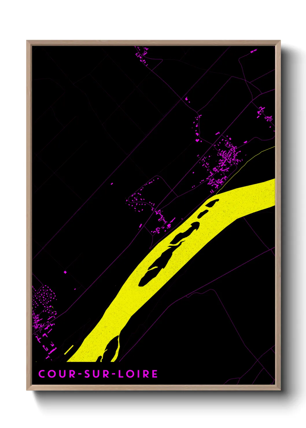 Une affiche de carte sur Cour-sur-Loire