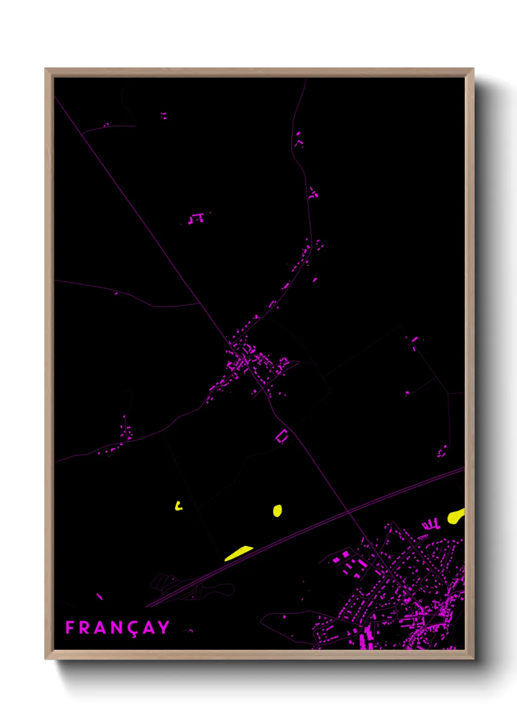 Une affiche de carte sur Françay