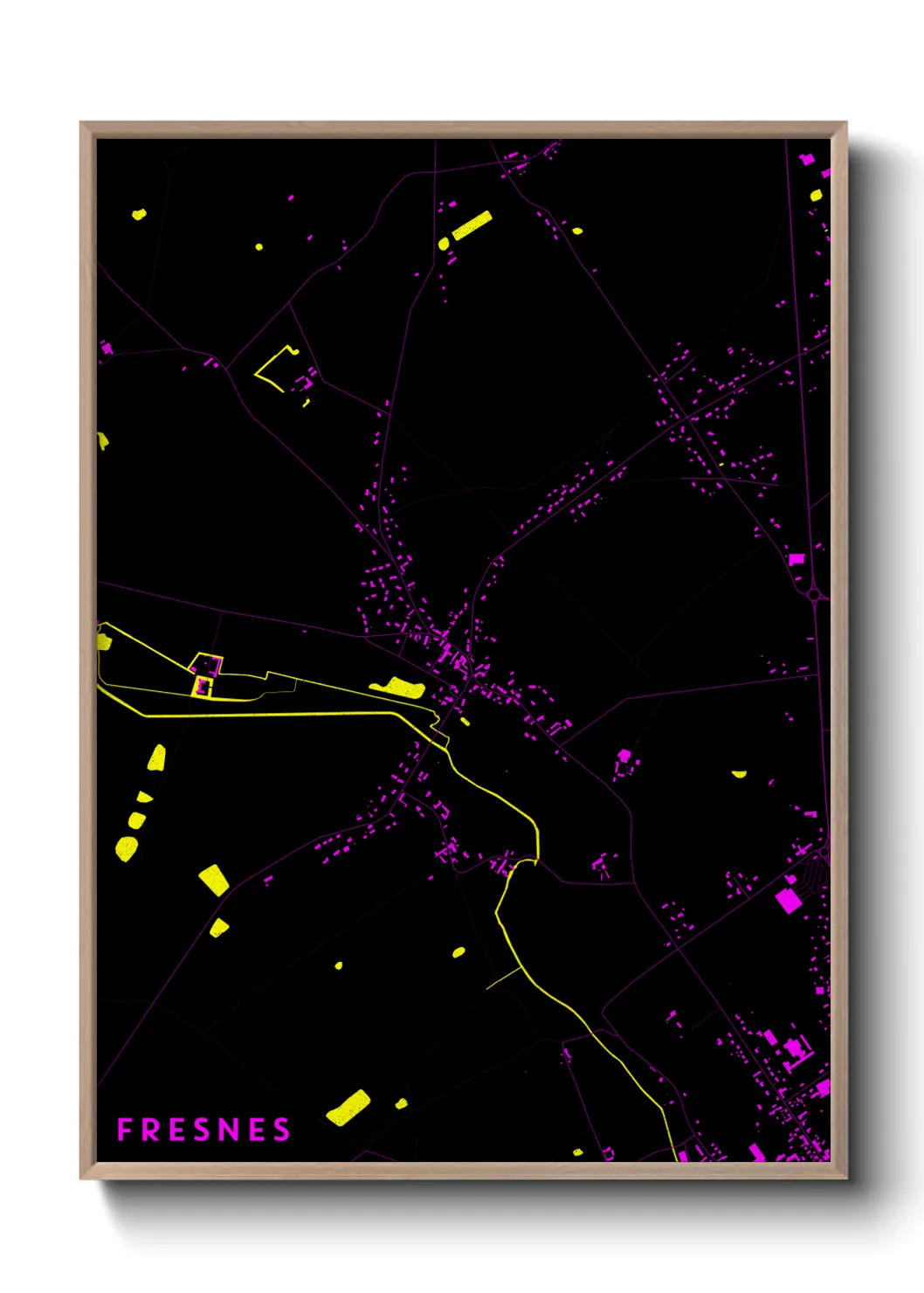 Une affiche de carte sur Fresnes