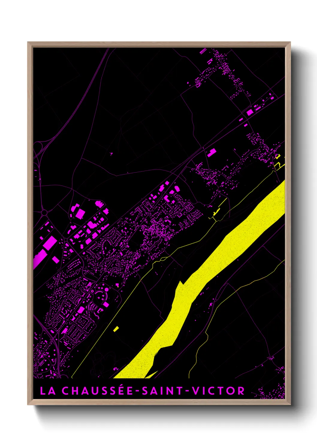 Une affiche de carte sur La Chaussée-Saint-Victor