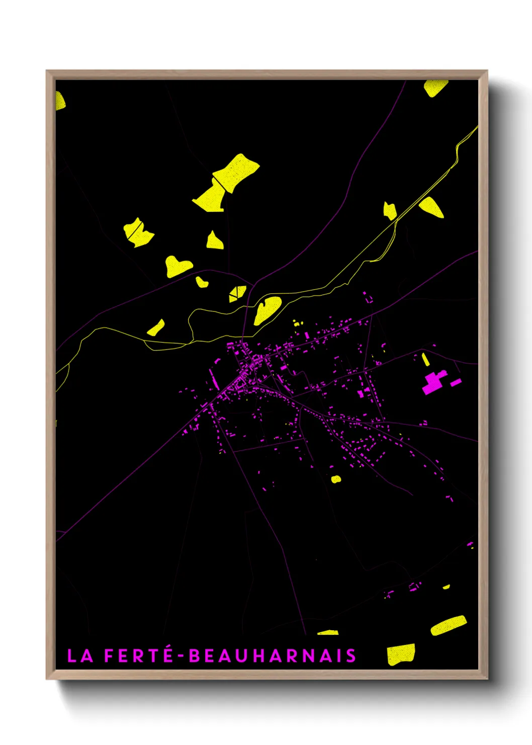 Une affiche de carte sur La Ferté-Beauharnais