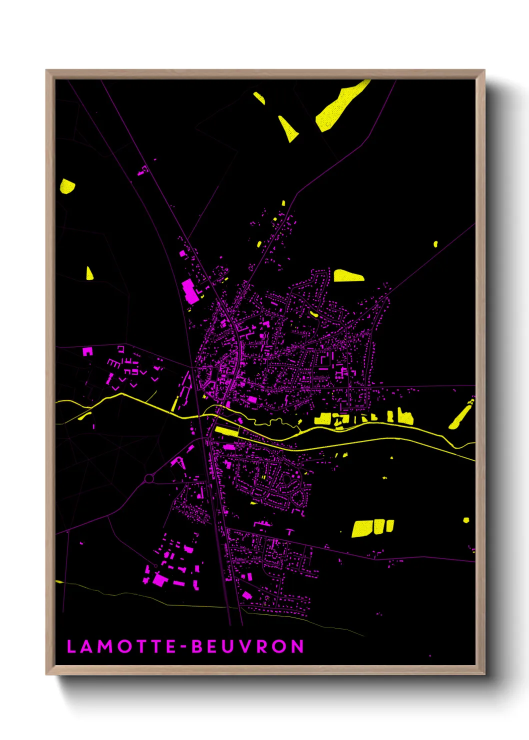 Une affiche de carte sur Lamotte-Beuvron