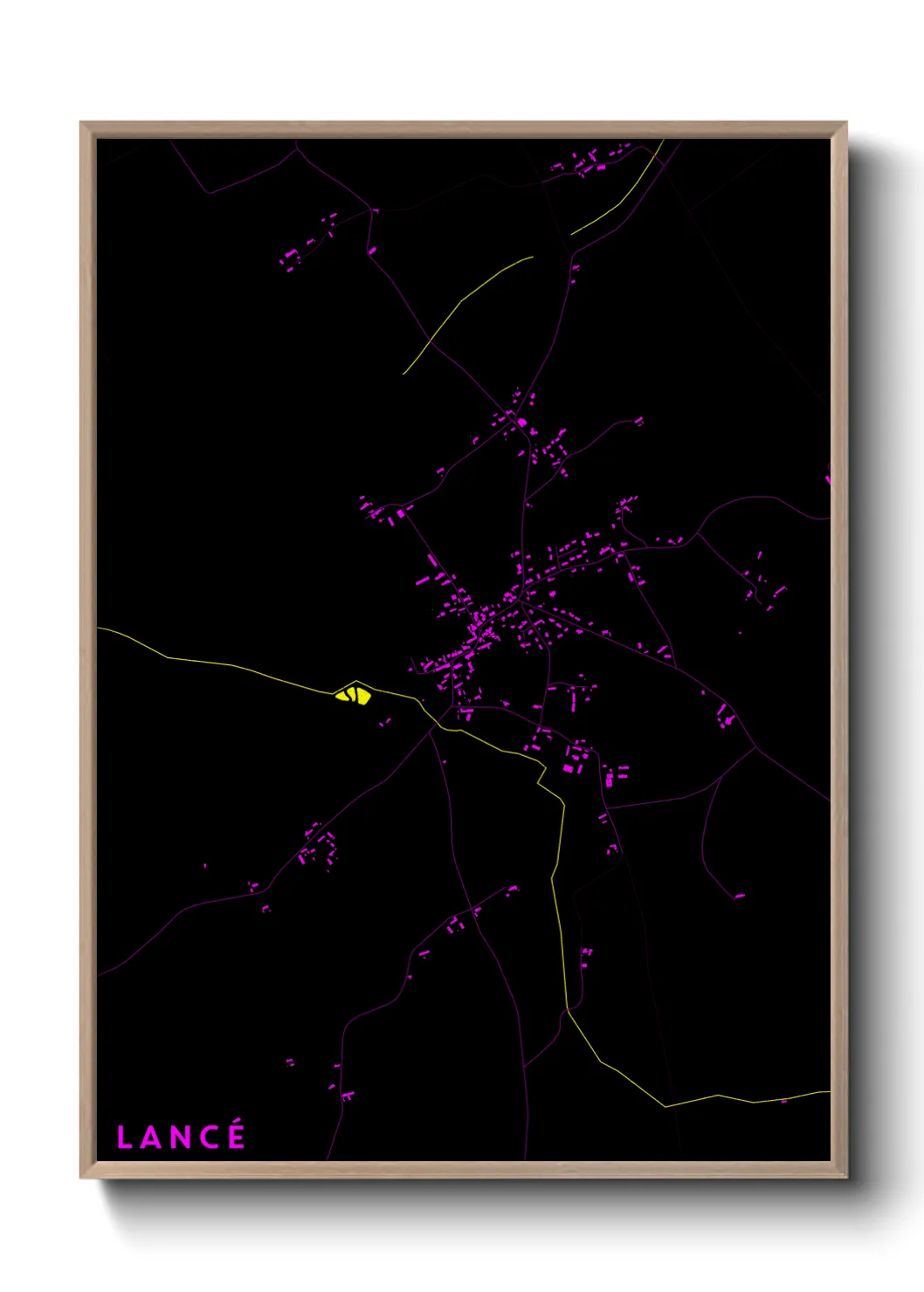 Une affiche de carte sur Lancé