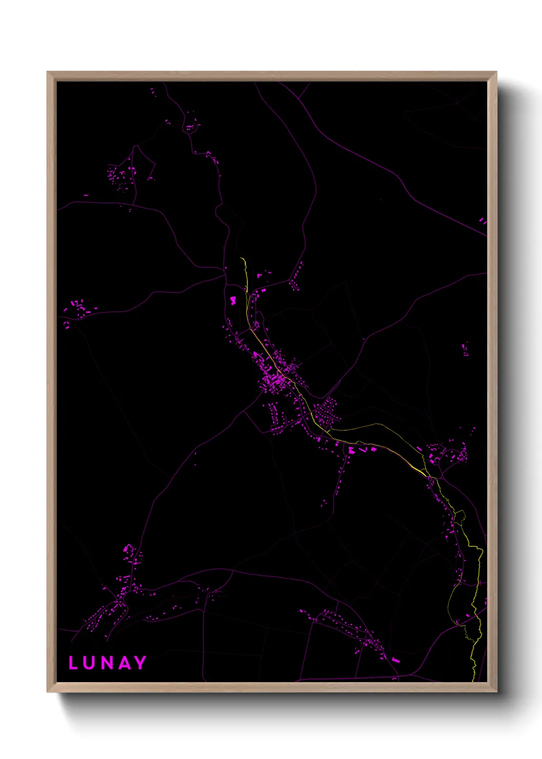 Une affiche de carte sur Lunay