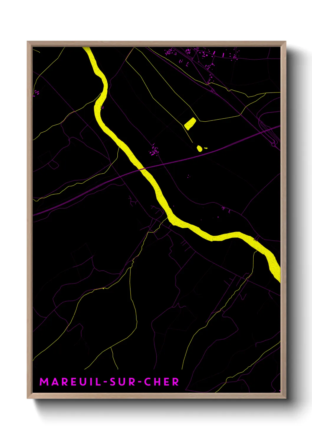 Une affiche de carte sur Mareuil-sur-Cher