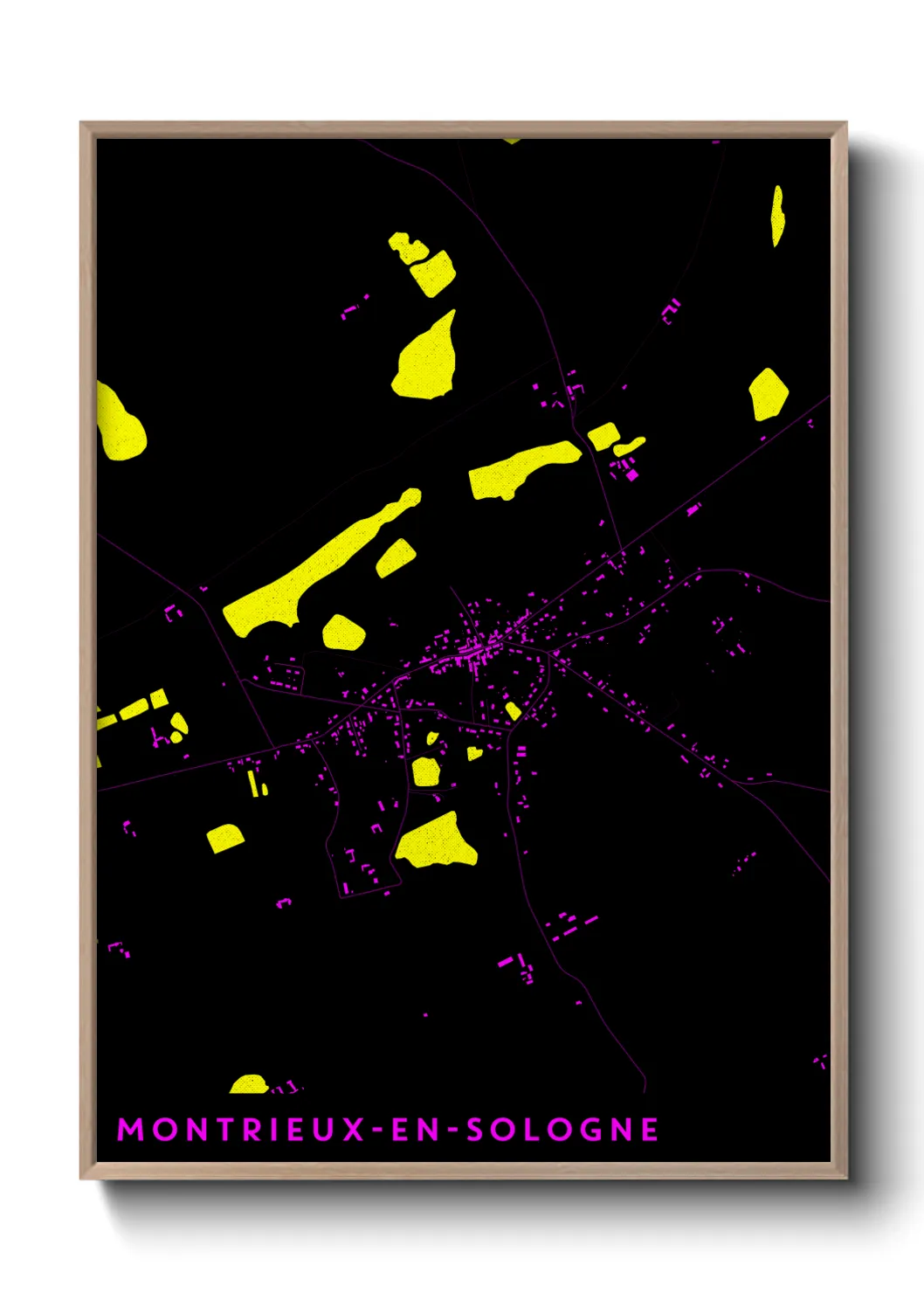 Une affiche de carte sur Montrieux-en-Sologne