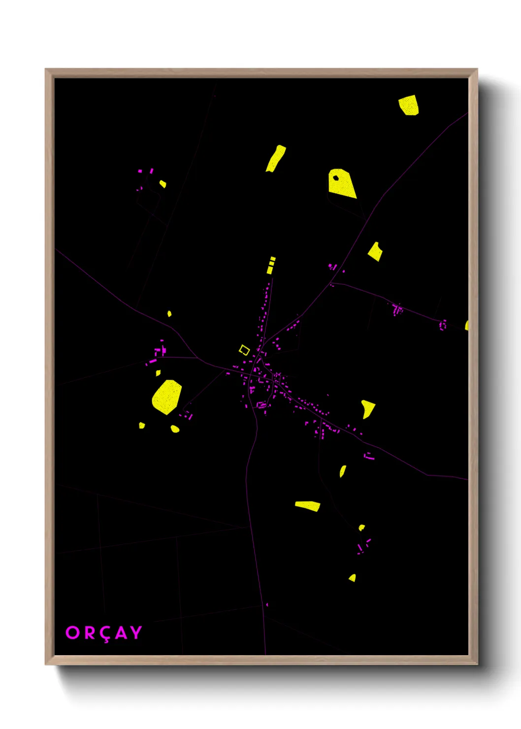 Une affiche de carte sur Orçay