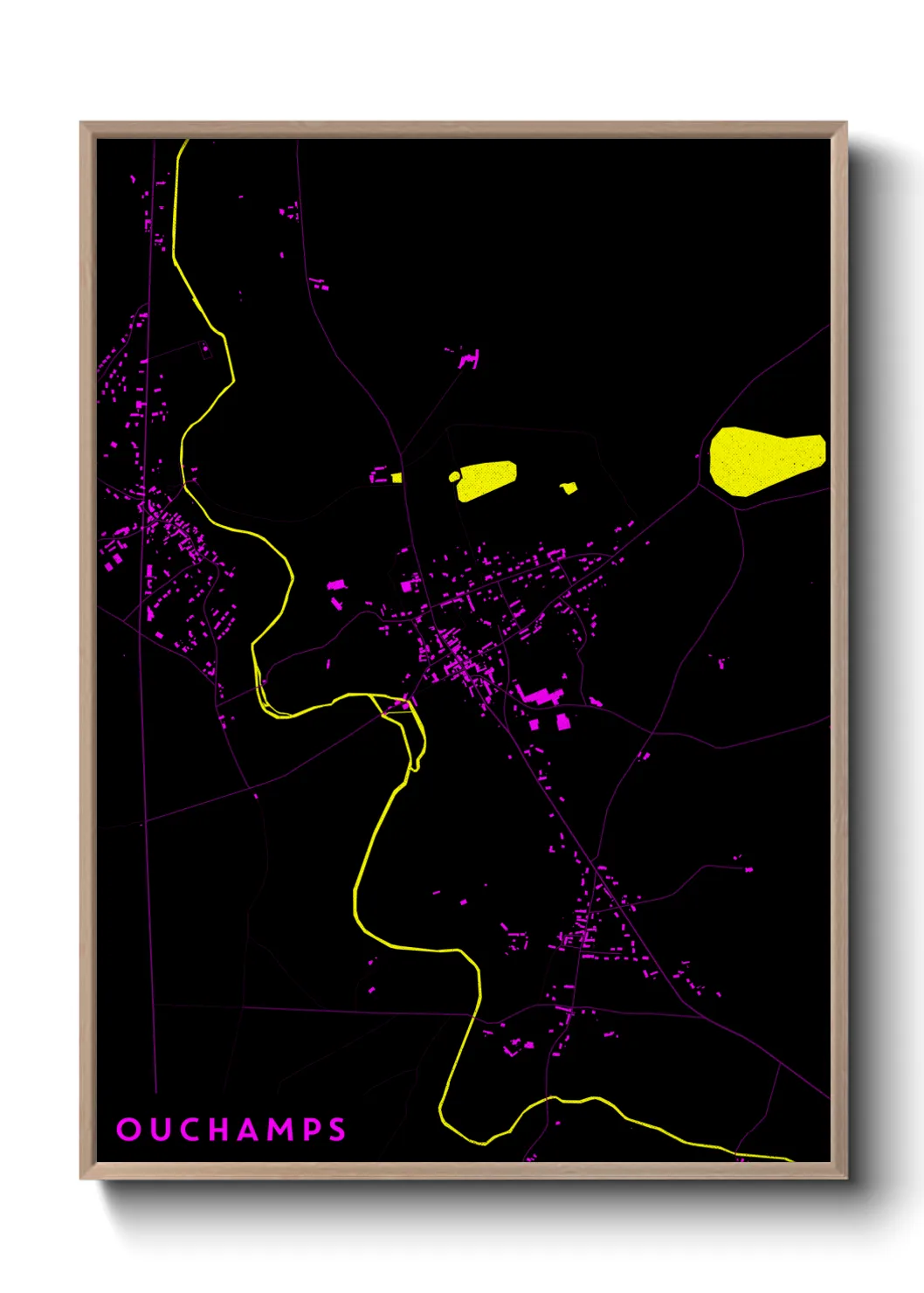 Une affiche de carte sur Ouchamps